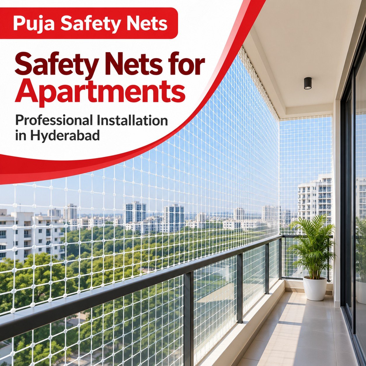 Safety nets for apartments – professional installation in Hyderabad by Puja Safety Nets