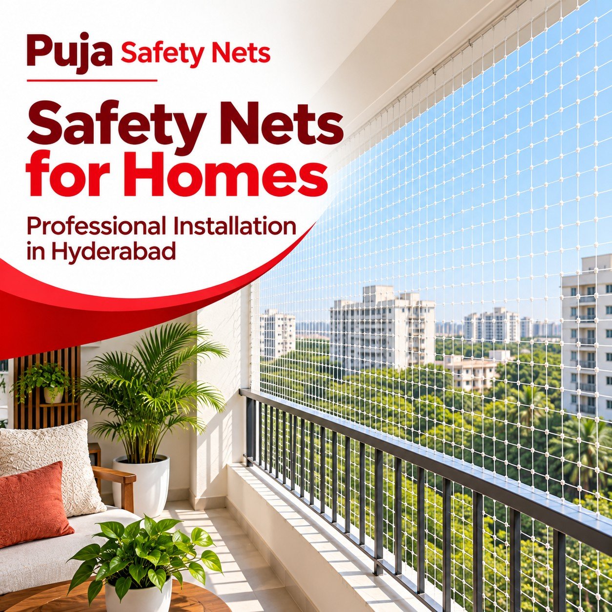 Safety nets for homes – professional installation in Hyderabad by Puja Safety Nets